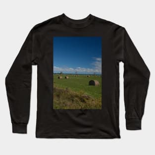 Lake And Hay Bales Long Sleeve T-Shirt